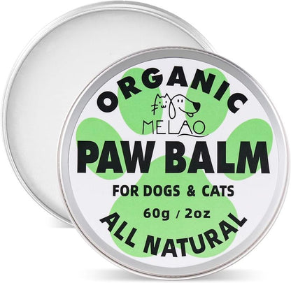 Organic Dog Paw Balm - Moisturizing & Protective Soother for Cracked Noses and Paws - Natural 2 Oz Pad Protector for Dogs & Cats