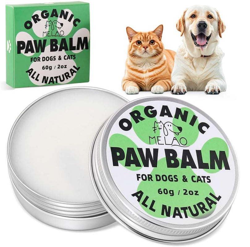 Organic Dog Paw Balm - Moisturizing & Protective Soother for Cracked Noses and Paws - Natural 2 Oz Pad Protector for Dogs & Cats